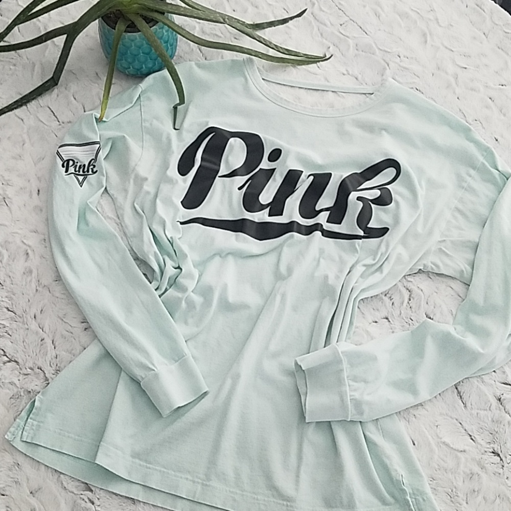 PINK Long Sleeve Open Back Tee